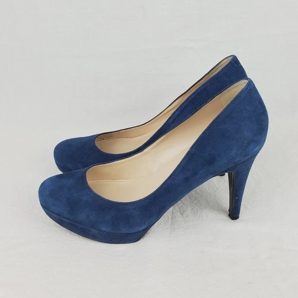 Marc Fisher Sydney blue leather heel pumps size 8.5M